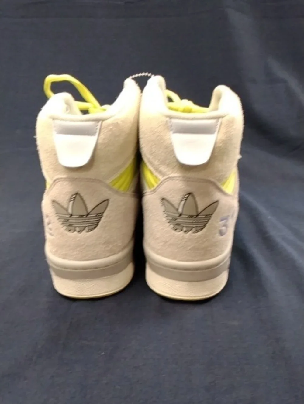 adidas Beige Suede High-Top Sneakers with Yellow Accents